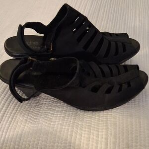 Arche Black Soexor Cutout Nubuck Heel Sandals Sling Back Size 38 / 7.5